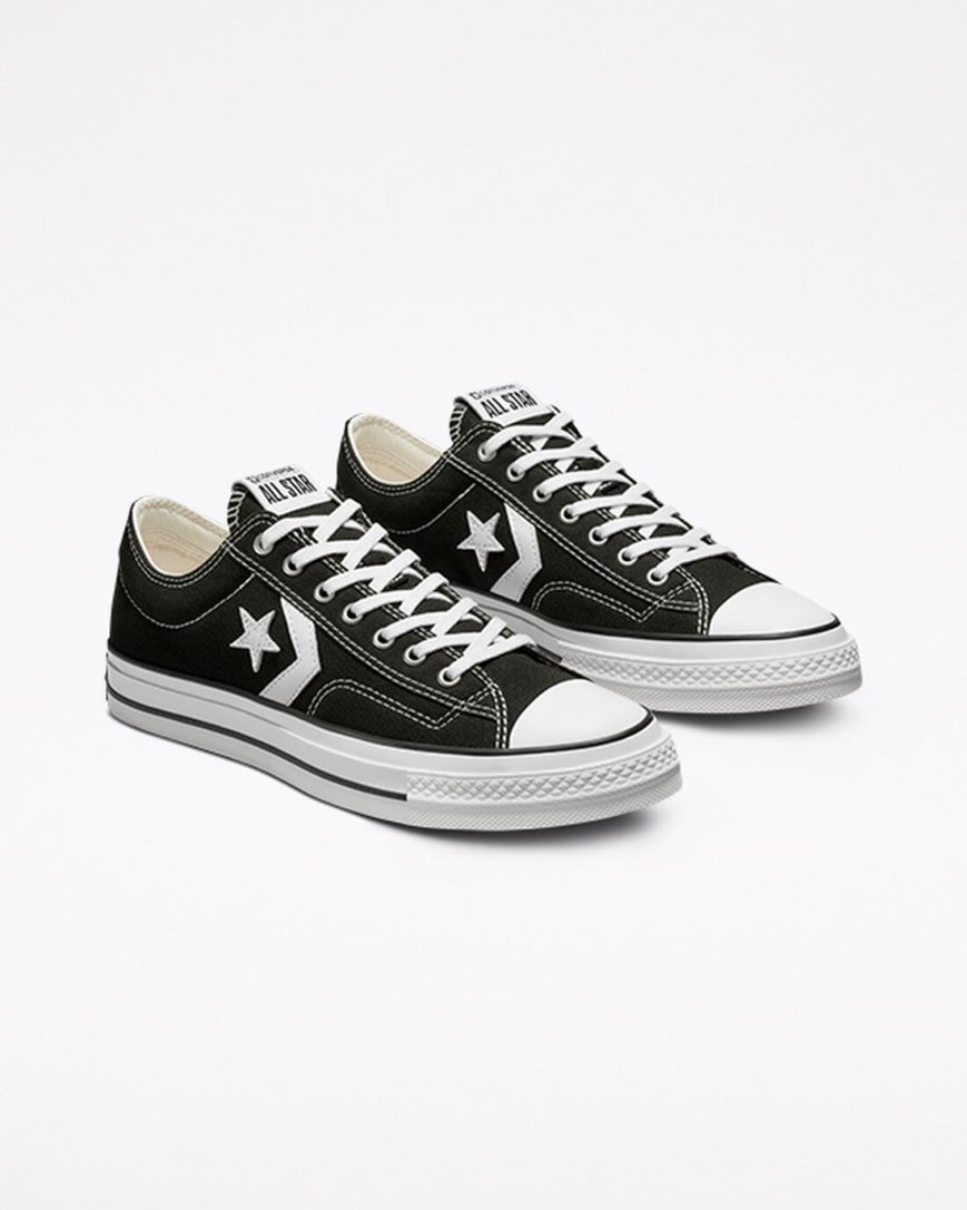 Men's Converse Star Player 76 Low Top Shoes Black / White / Black | AU 6CE48N